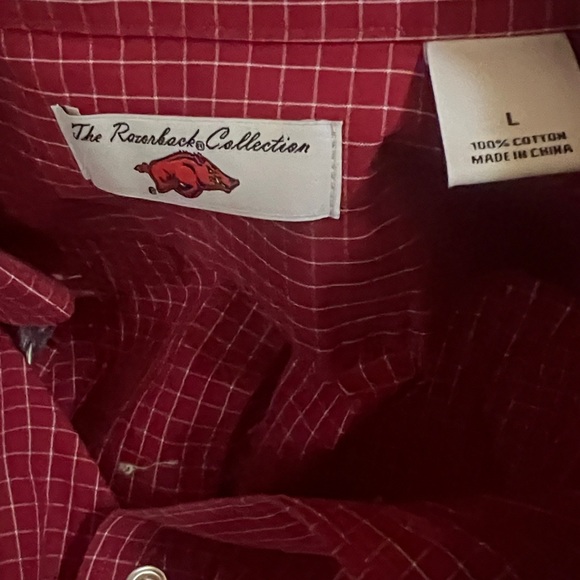 Arkansas Razorbacks Collection Checked Shirt L Go Hogs - Picture 5 of 6